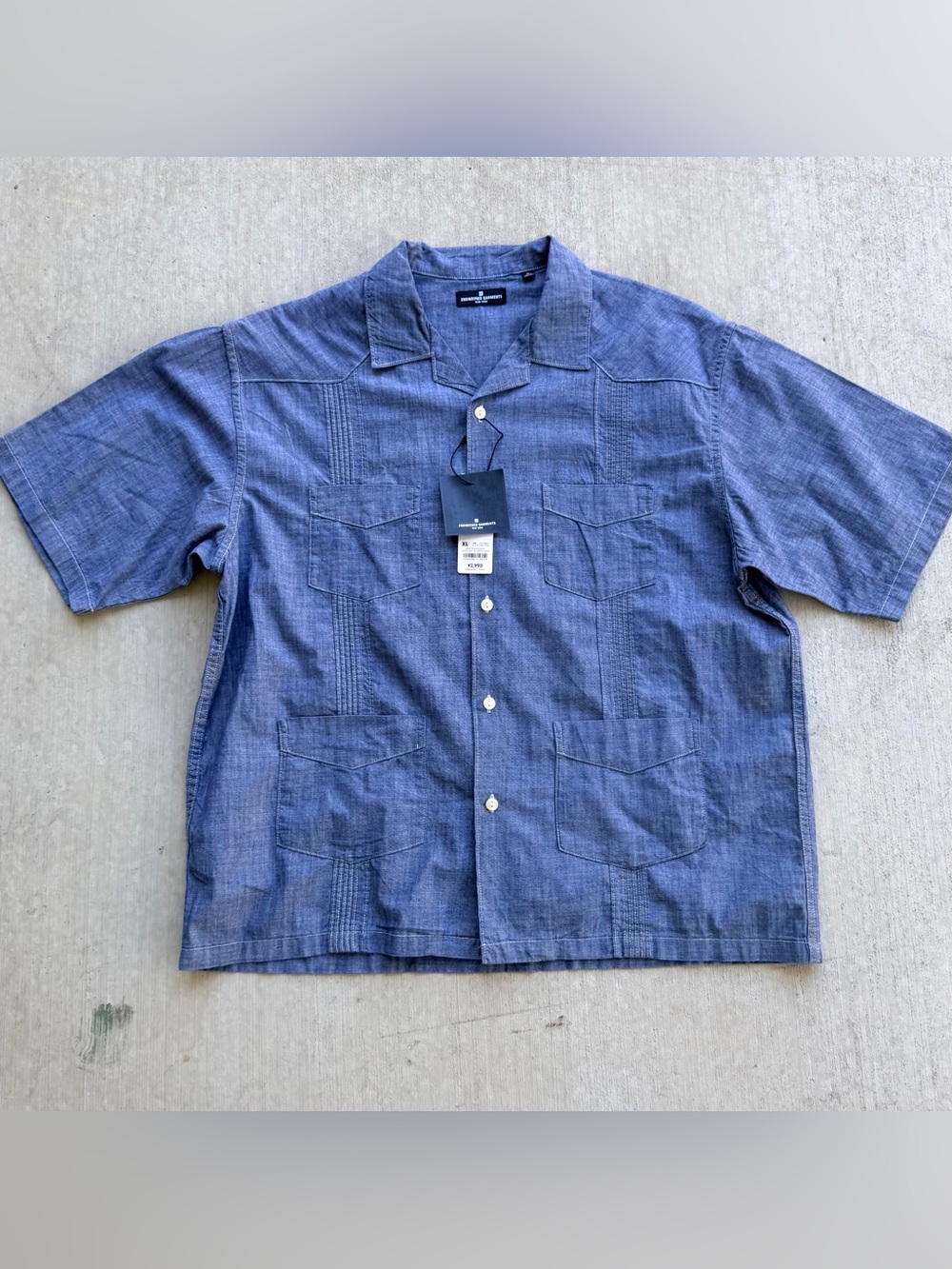 Engineered Garments x GU Mens Cuban Shirt NWT Size XL Blue